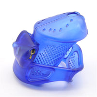 Cage de chastete plastique transparent bleu