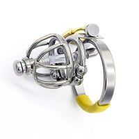 Cage de chasteté métal avec plug urétral pour pénis de 4 à 8 cm