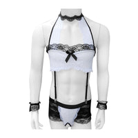Set Lingerie Pour Sissy Black and White