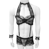 Set Lingerie Pour Sissy Black and White