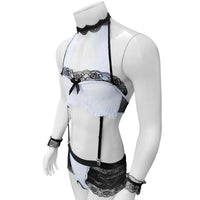Set Lingerie Pour Sissy Black and White