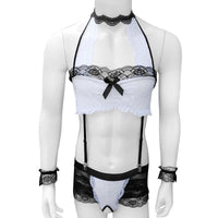Set Lingerie Pour Sissy Black and White