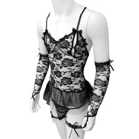 Set Lingerie Pour Sissy Roses épineuses
