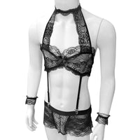 Set Lingerie Pour Sissy Black and White