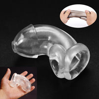 cage de chasteté silicone sans cadenas transparent