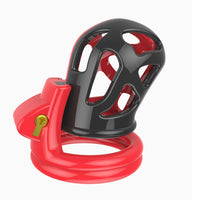 cage de chastete en plastique noir rouge sans cadenas