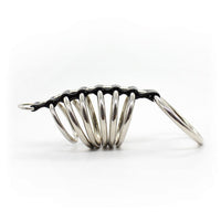 Cage de Chasteté Cuir Anneaux des Enfers