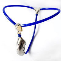 ceinture de chasteté homme silicone bleu