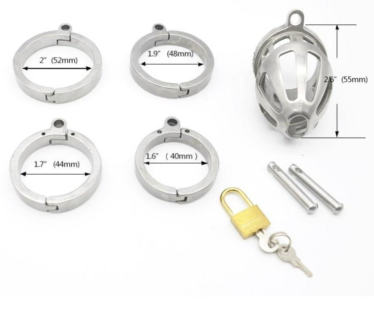 Cage de Chasteté métal  pour pénis de 8 à 9 cm
