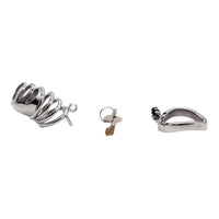 homme cage de chastete en acier anneau inox