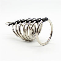 Cage de Chasteté Cuir Anneaux des Enfers