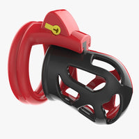 cage de chastete en plastique rouge noir