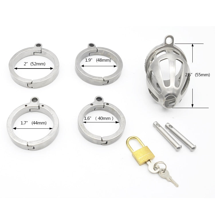 Cage de Chasteté métal  pour pénis de 8 à 9 cm