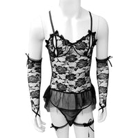 Set Lingerie Pour Sissy Roses épineuses