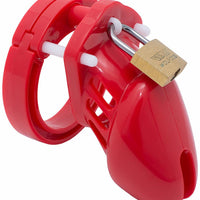 Cage de Chasteté Silicone Rouge BDSM