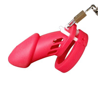 Cage de Chasteté Silicone Rouge BDSM